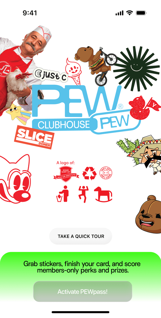 Pew Pew app screen showing a live order on its way
